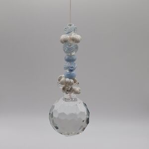 Blue and White Crystal Hanging Ornament